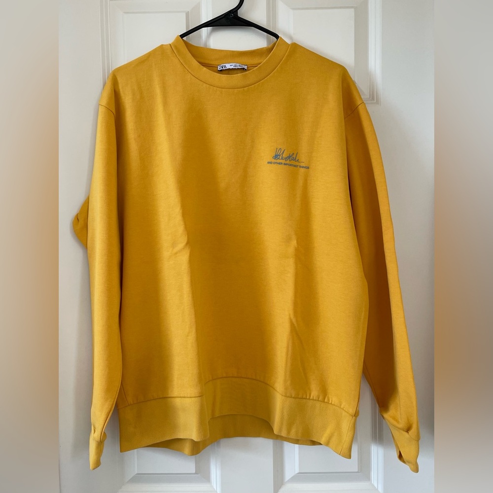 Zara - Mustard Yellow Crewneck Sweater Large